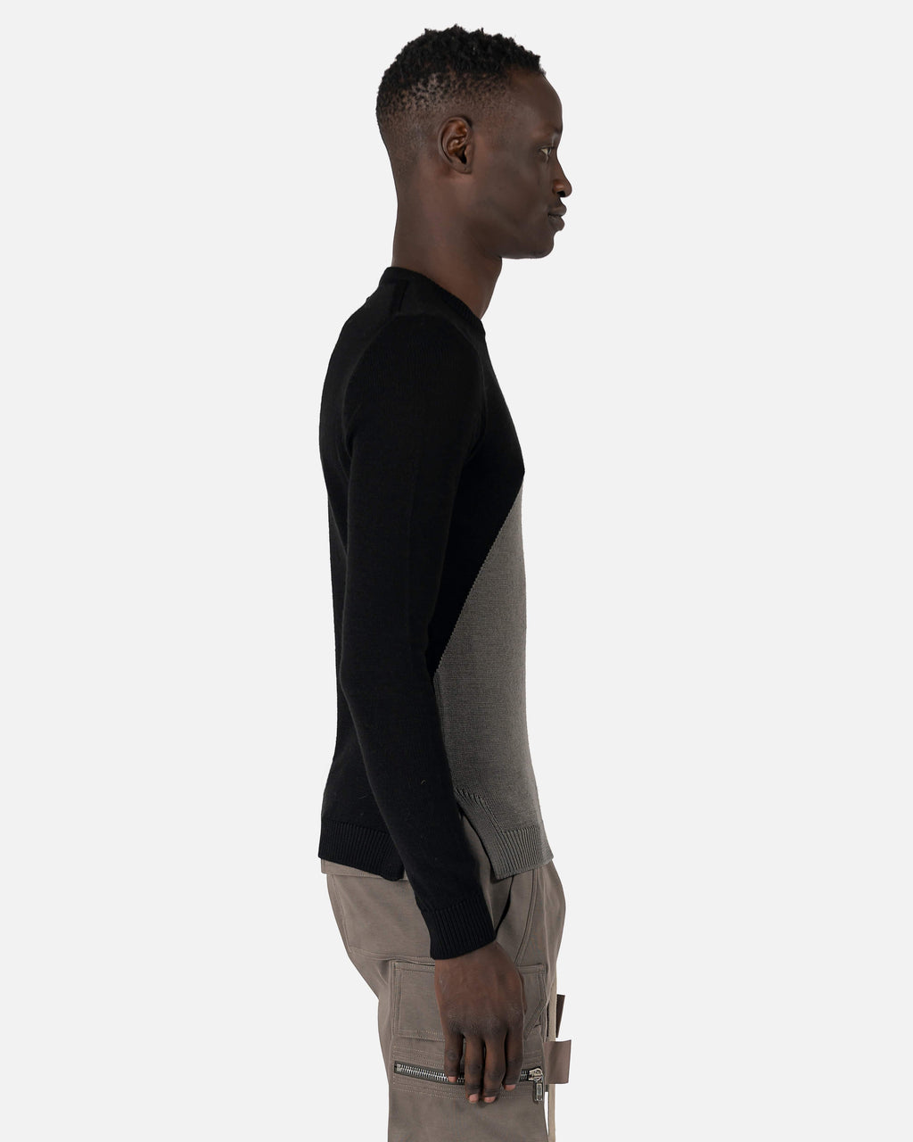 Biker Level Round Neck Sweater In Black Rick owens оригінал – Купити в Україні – детальний вид