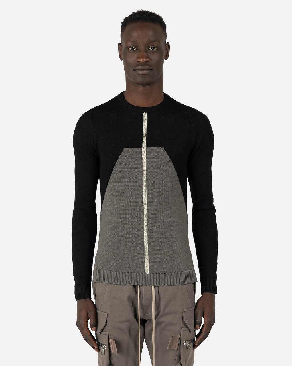 Biker Level Round Neck Sweater In Black Rick owens оригінал – Купити в Україні – боковий вид