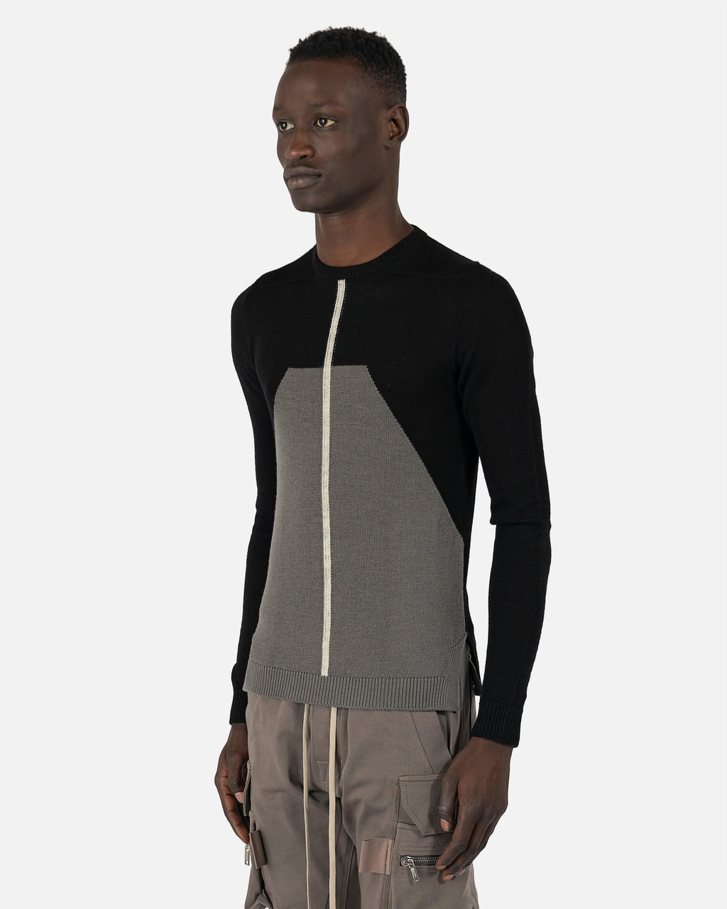 Biker Level Round Neck Sweater In Black Rick owens оригінал – Купити в Україні – вид ззаду