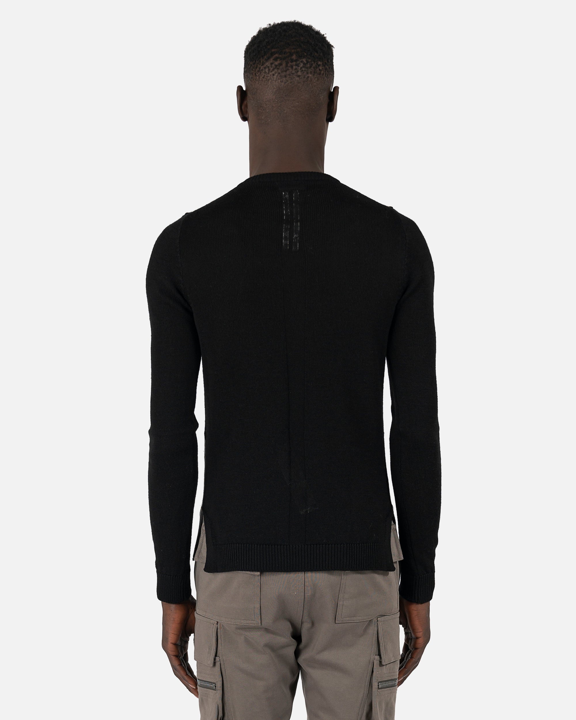 Biker Level Round Neck Sweater In Black Rick owens оригінал – Купити в Україні – збільшений вид - RICK OWENS