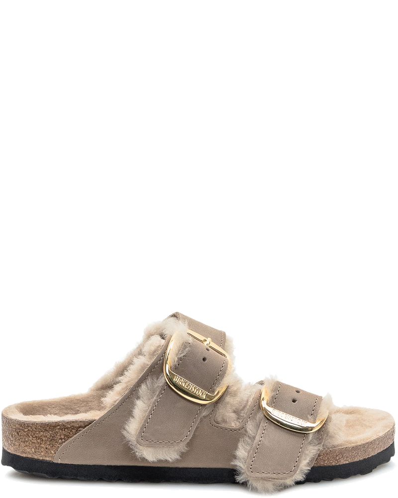 Arizona Shearling Sandals With Gold Buckle Birkenstock – Гарантія оригінальності