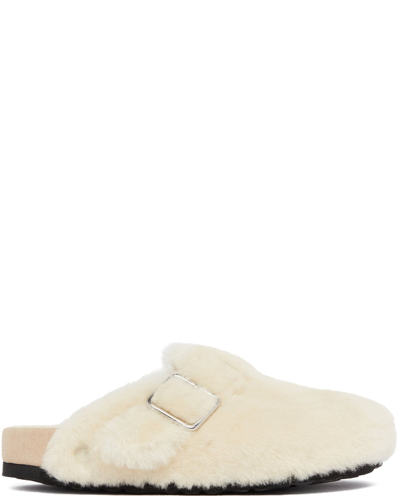 White 1774 Boston Shearling Slippers Birkenstock оригінал – Купити в Україні