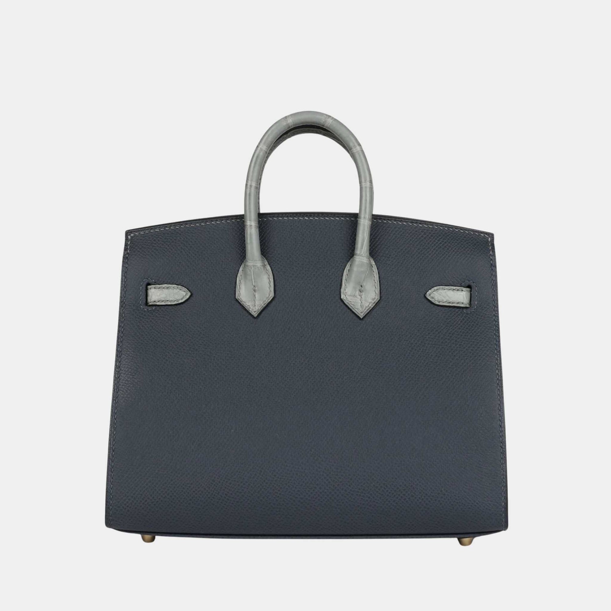 Оригінальна Birkin 20 Faubourg Rainy Days Gris Misty Pbhw Hermes – детальний вид