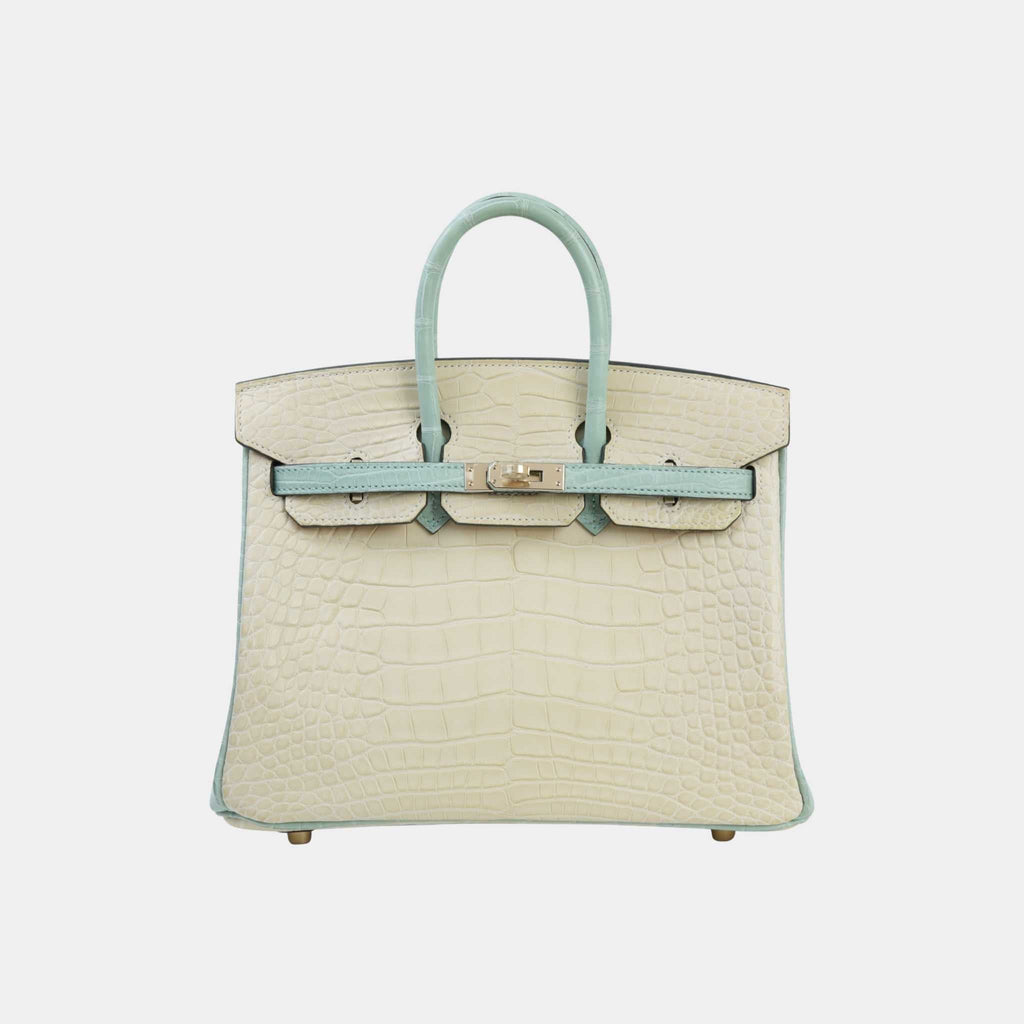 Birkin 25 Hss Matte Alligator Vanille Hermes оригінал – Купити в Україні – боковий вид