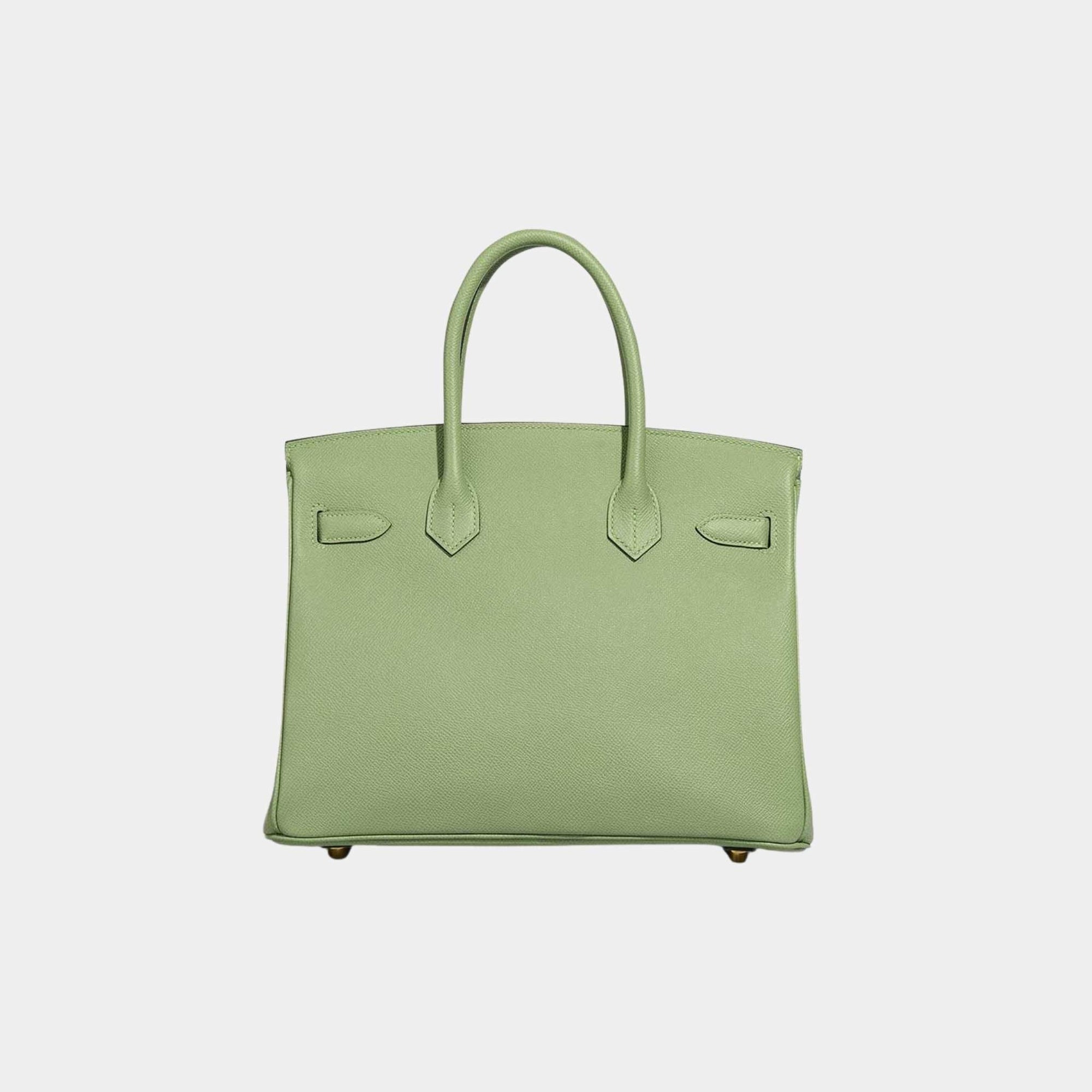 Оригінальна Birkin 30 Epsom Vert Criquet Ghw Hermes – вид ззаду