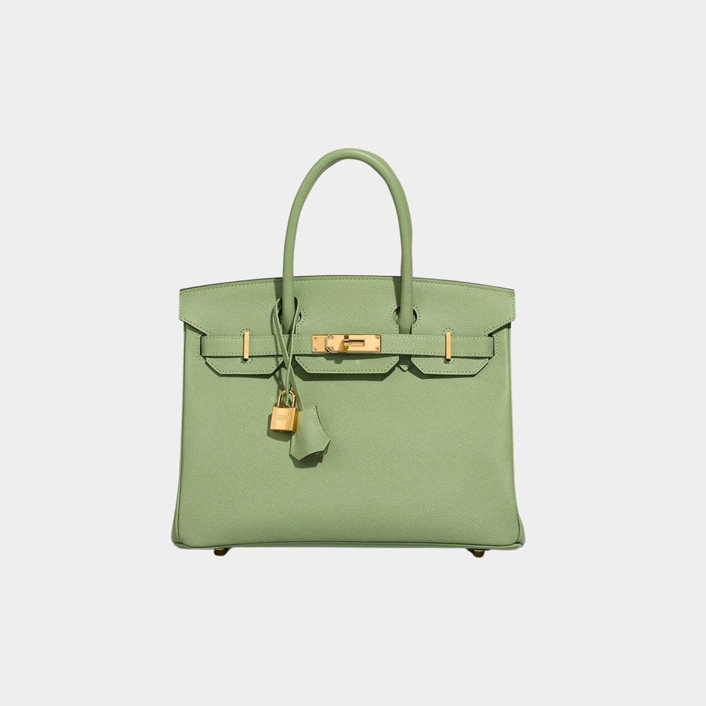 Оригінальна Birkin 30 Epsom Vert Criquet Ghw Hermes – боковий вид