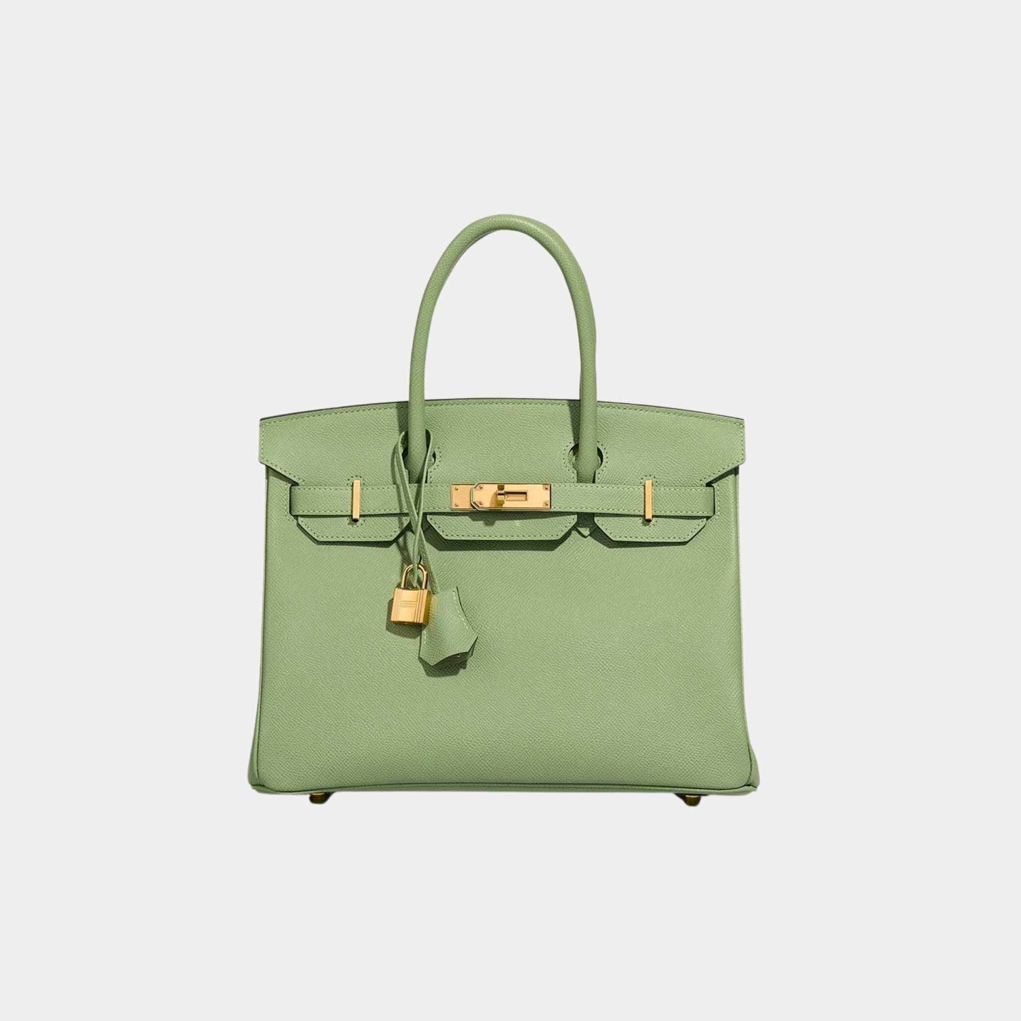 Оригінальна Birkin 30 Epsom Vert Criquet Ghw Hermes – боковий вид