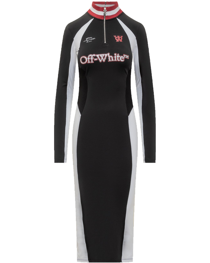 Оригінальна Black MIDI Dress With Zip And Logo Off-white
