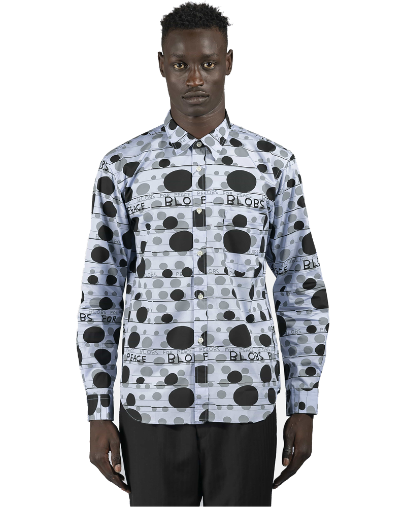 Оригінальна Blobs For Peace Button-Up In Pale Blue Comme des garcons