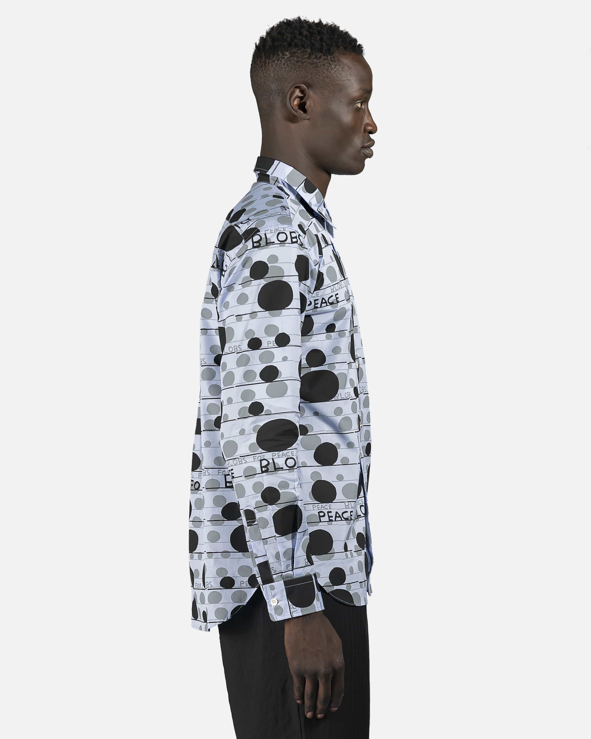 Оригінальна Blobs For Peace Button-Up In Pale Blue Comme des garcons – вид ззаду