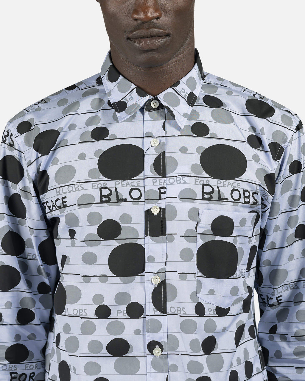 Оригінальна Blobs For Peace Button-Up In Pale Blue Comme des garcons – вид 6