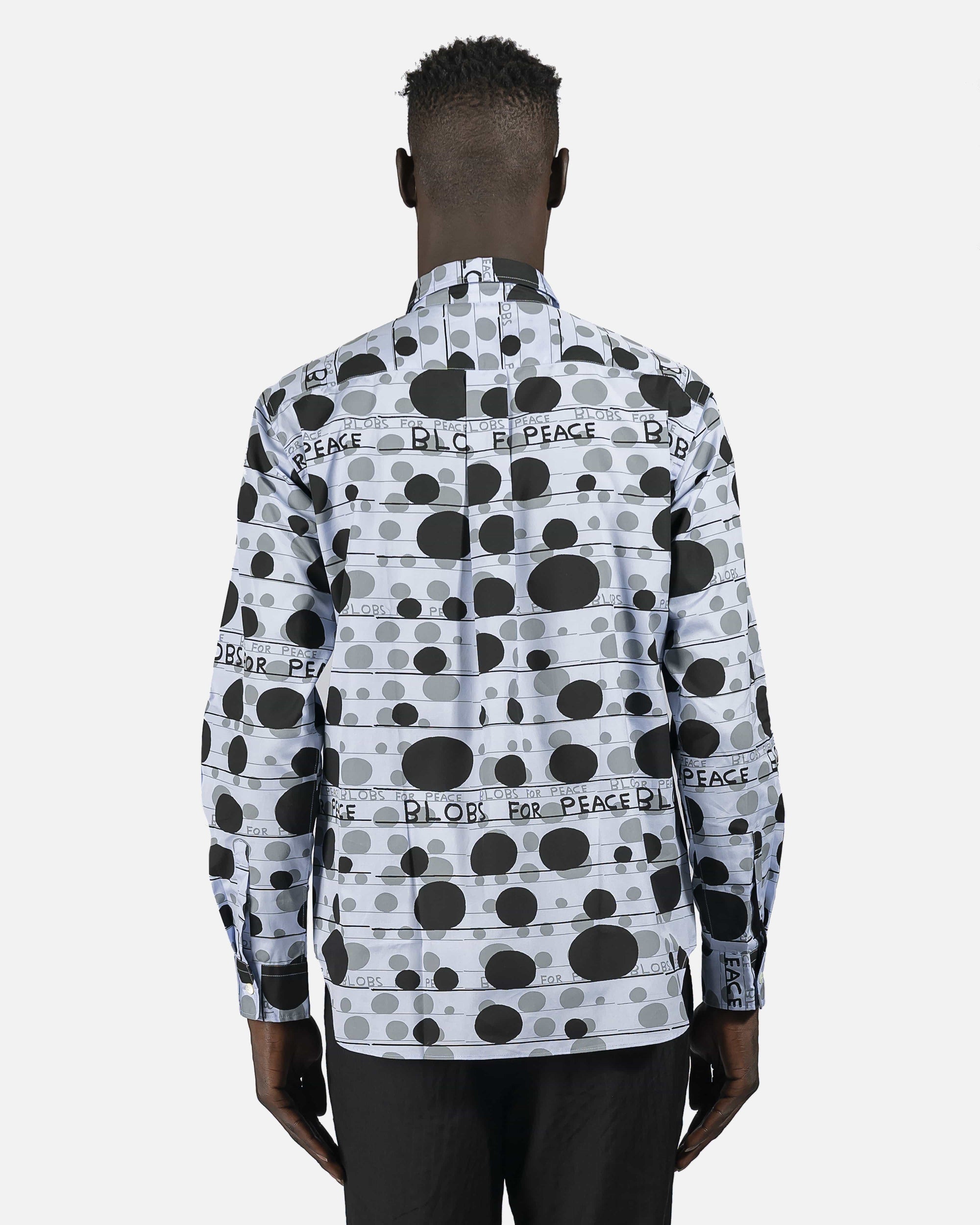 Оригінальна Blobs For Peace Button-Up In Pale Blue Comme des garcons – збільшений вид