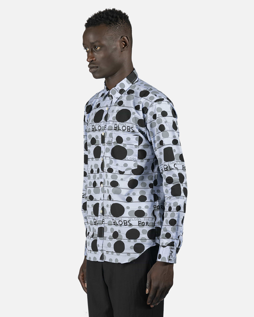Оригінальна Blobs For Peace Button-Up In Pale Blue Comme des garcons – детальний вид