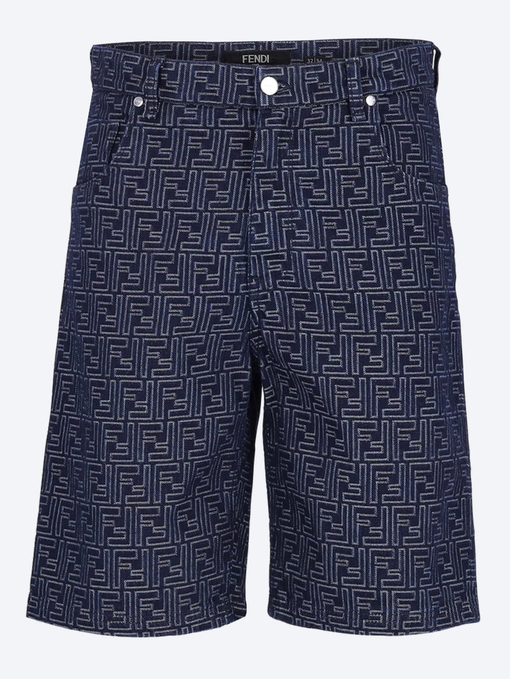 Blue Denim Ff Shorts Fendi – Гарантія оригінальності – боковий вид