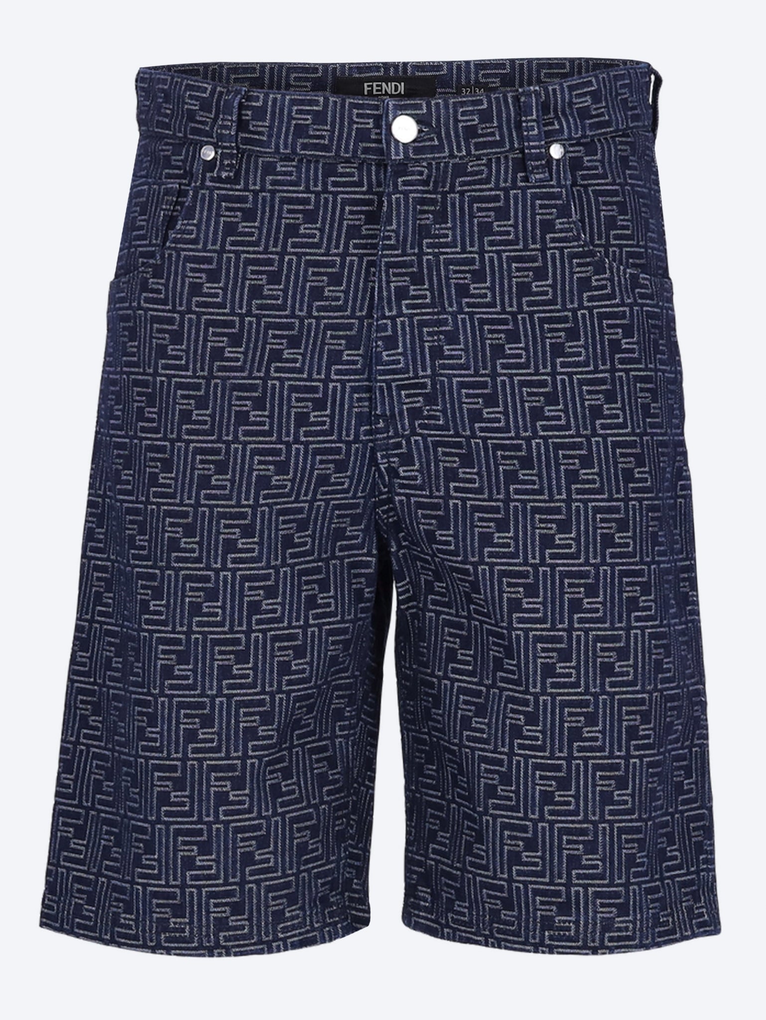 Blue Denim Ff Shorts Fendi – Гарантія оригінальності – боковий вид