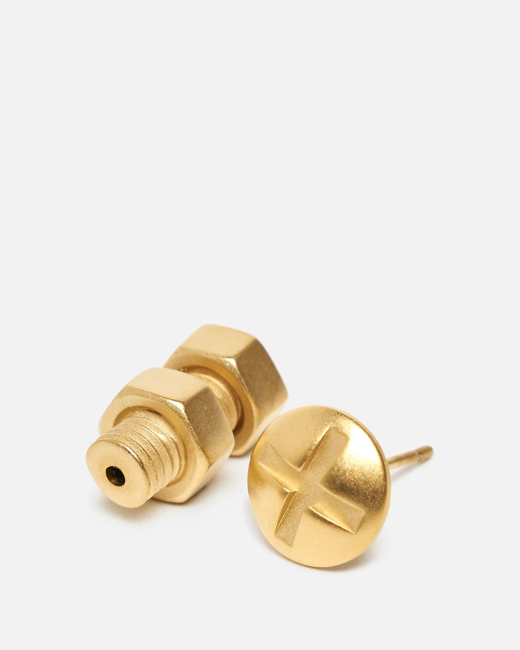 Bolt And Nut Screw Earring In Gold Maison margiela оригінал – Купити в Україні – боковий вид