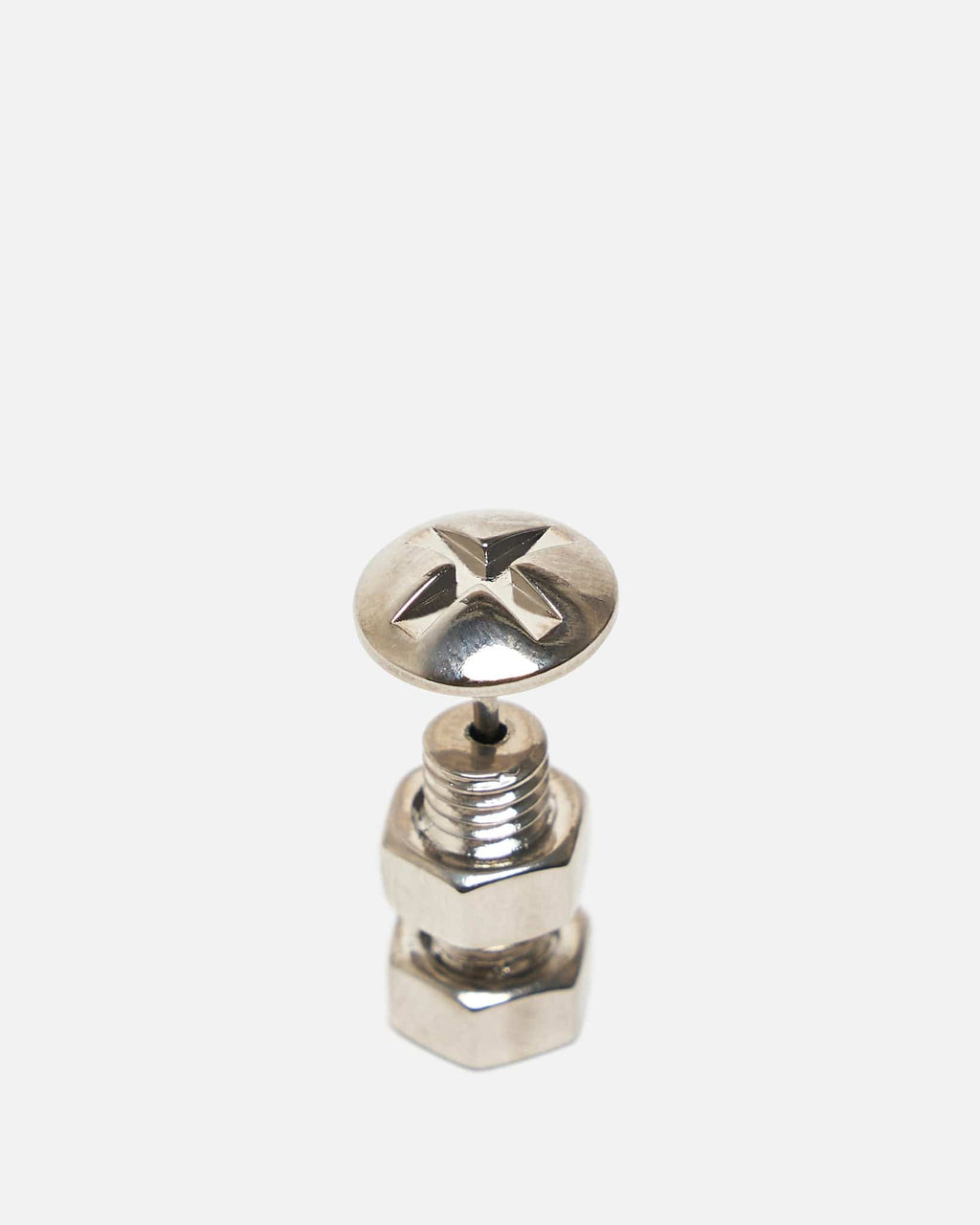 Оригінальна Bolt And Nut Screw Earring In Palladium Maison margiela – вид ззаду