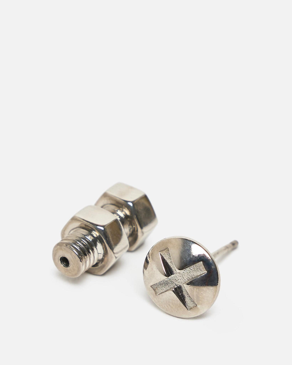Оригінальна Bolt And Nut Screw Earring In Palladium Maison margiela – боковий вид