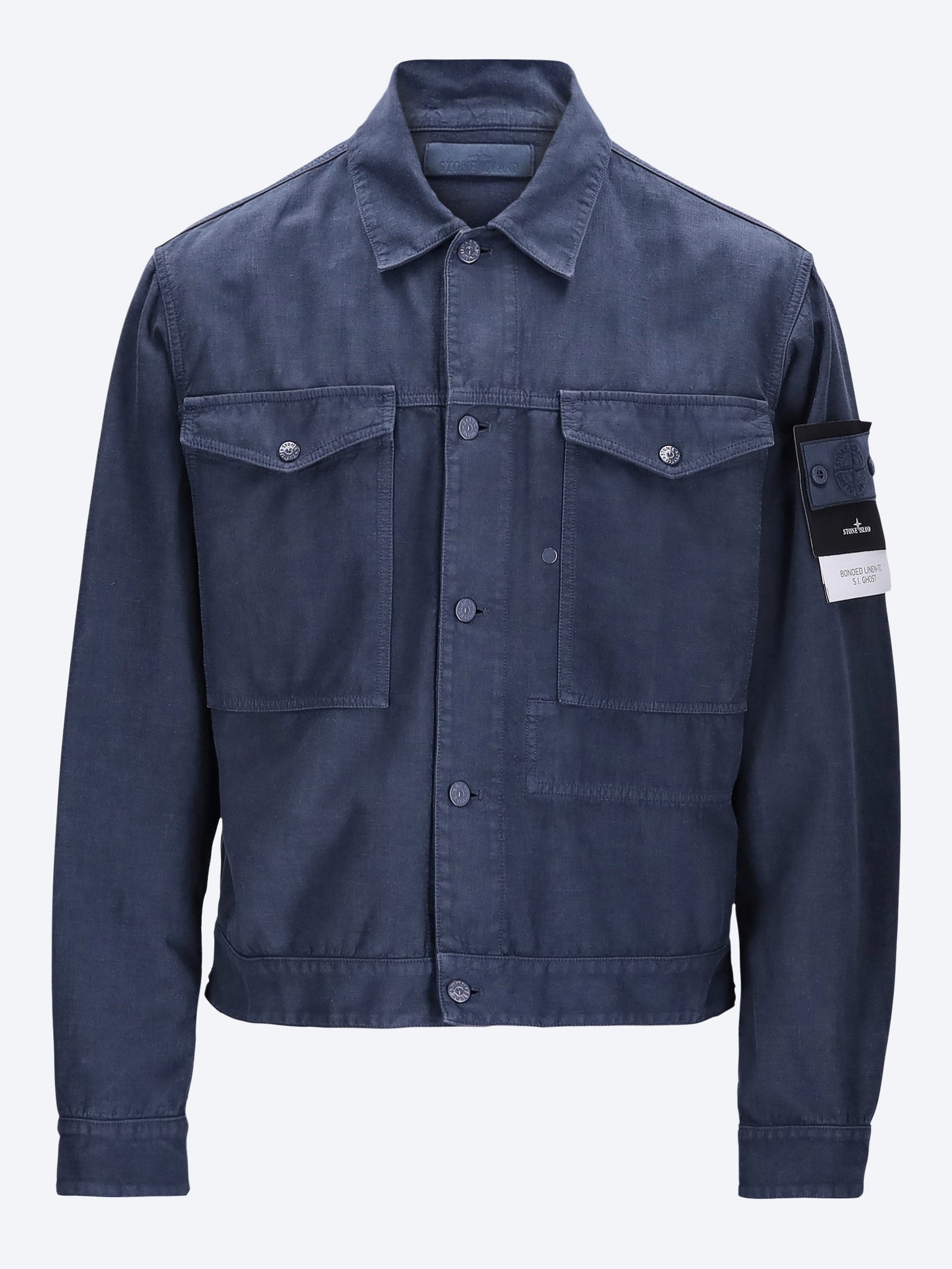 Bonded Linen-Tc Ghost Jacket Stone island оригінал – Купити в Україні – боковий вид
