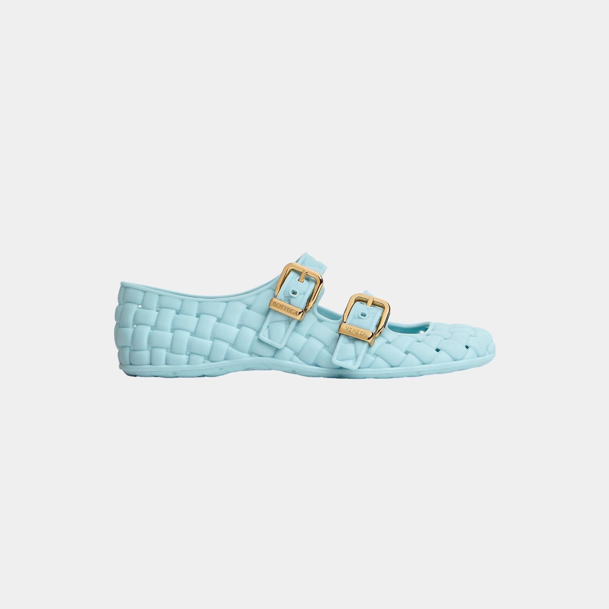 Оригінальна Amy Mary-Jane Ballerina Rubber With Inteccio Pattern Bottega veneta – боковий вид