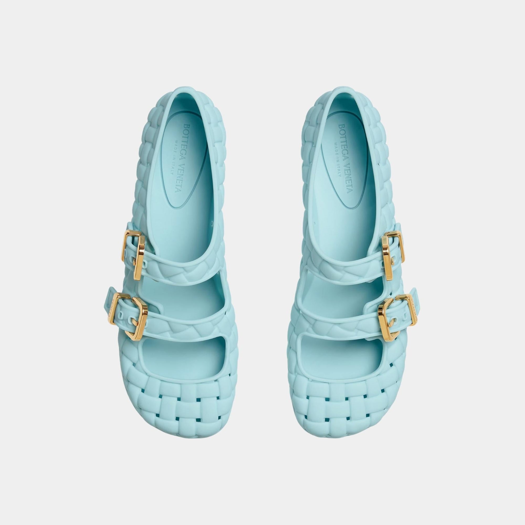 Оригінальна Amy Mary-Jane Ballerina Rubber With Inteccio Pattern Bottega veneta – вид ззаду