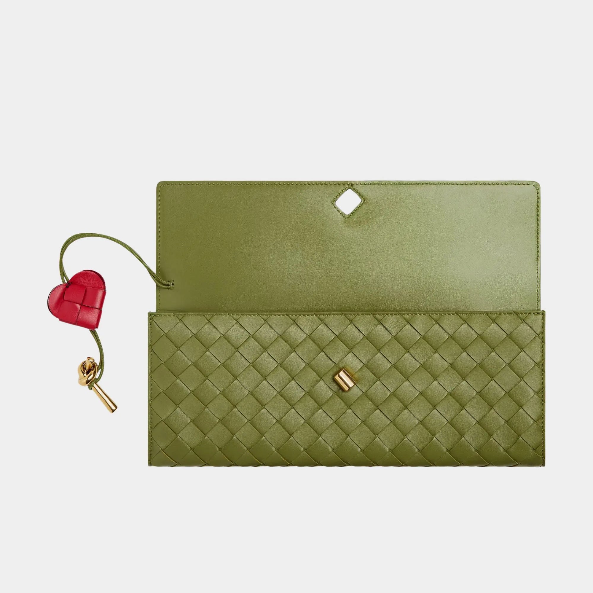 Оригінальна Andiamo Clutch Intrecciato Lambskin Leather Bottega veneta – вид ззаду