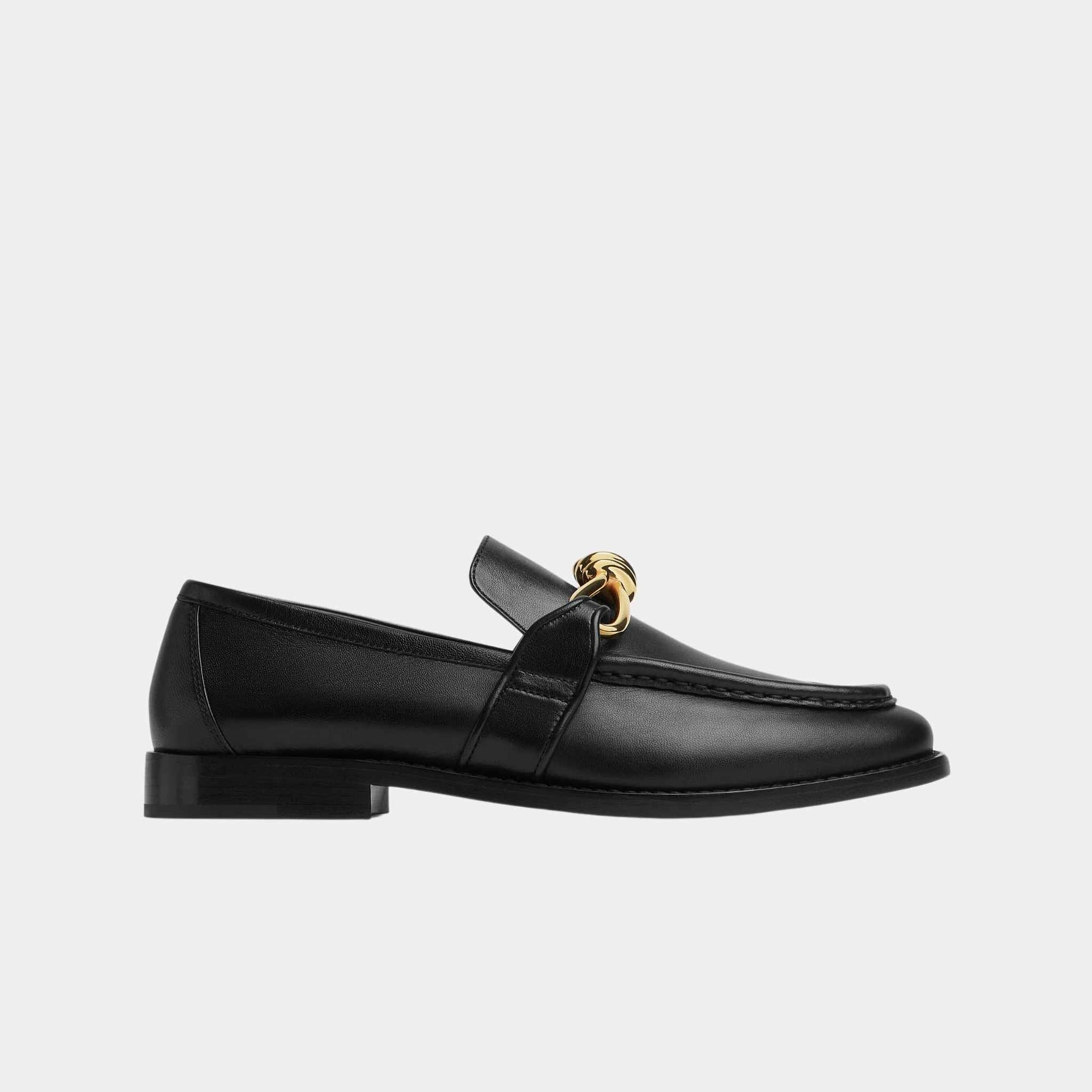 Astaire Loafer Soft Calfskin Metallic Knot Detail Bottega veneta – Гарантія оригінальності – боковий вид