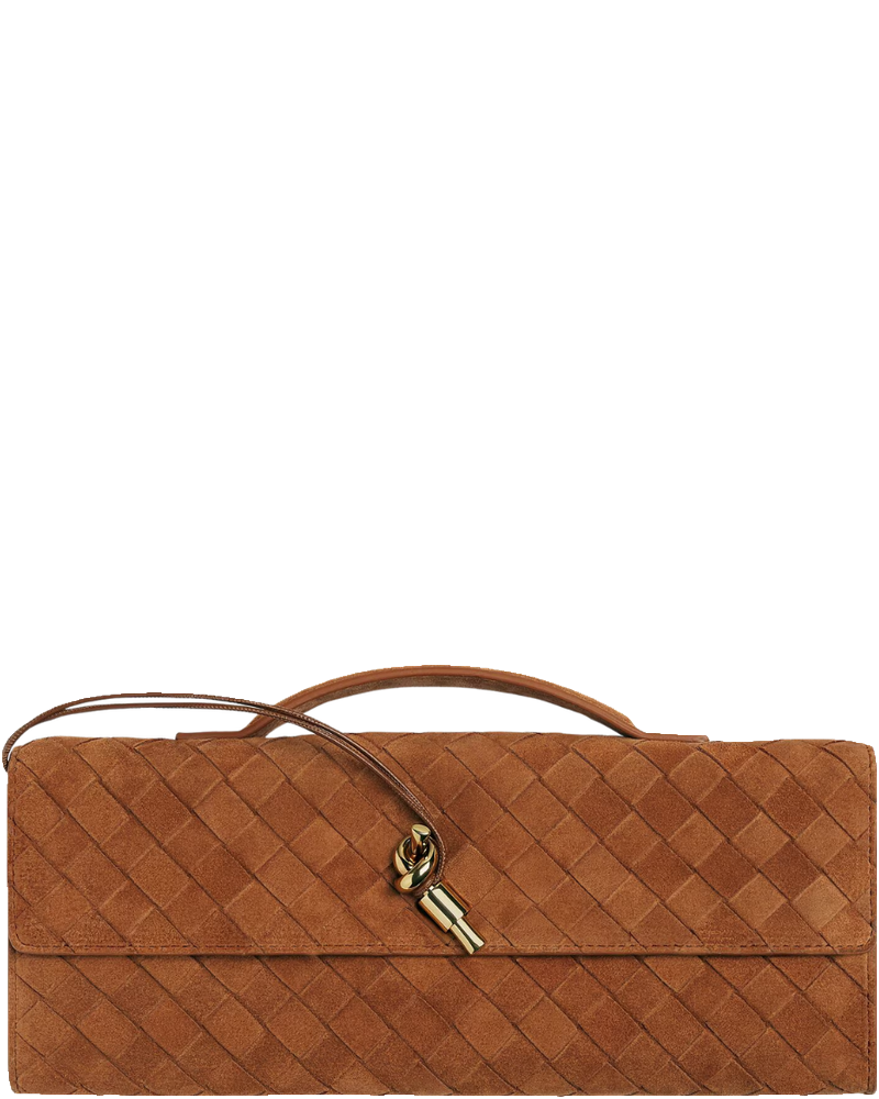 Andiamo Intrecciato Suede Leather Clutch Bag Bottega veneta – Гарантія оригінальності