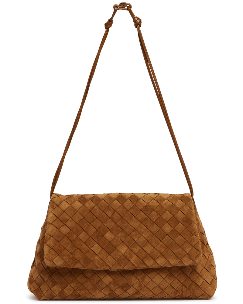 Brown Suede Giorno Clutch Bottega veneta – Гарантія оригінальності