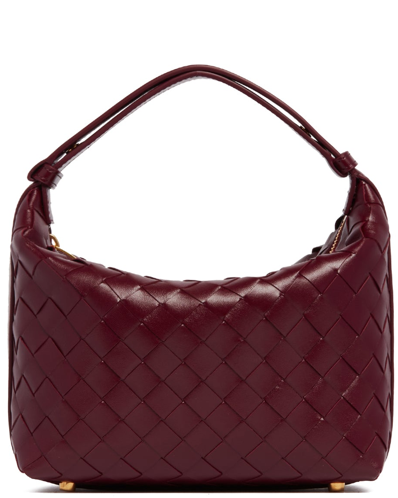 Burgundy Wallace Leather Shoulder Bag Bottega veneta – Гарантія оригінальності