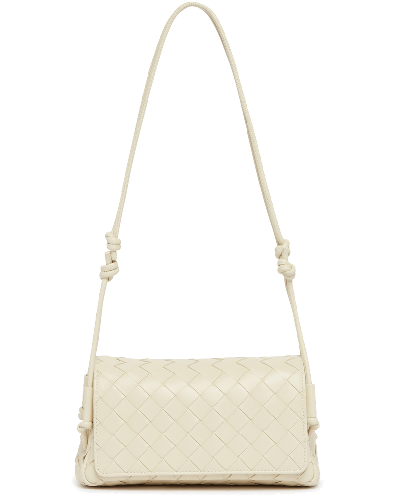 Оригінальна White Leather Notturno Clutch Bottega veneta