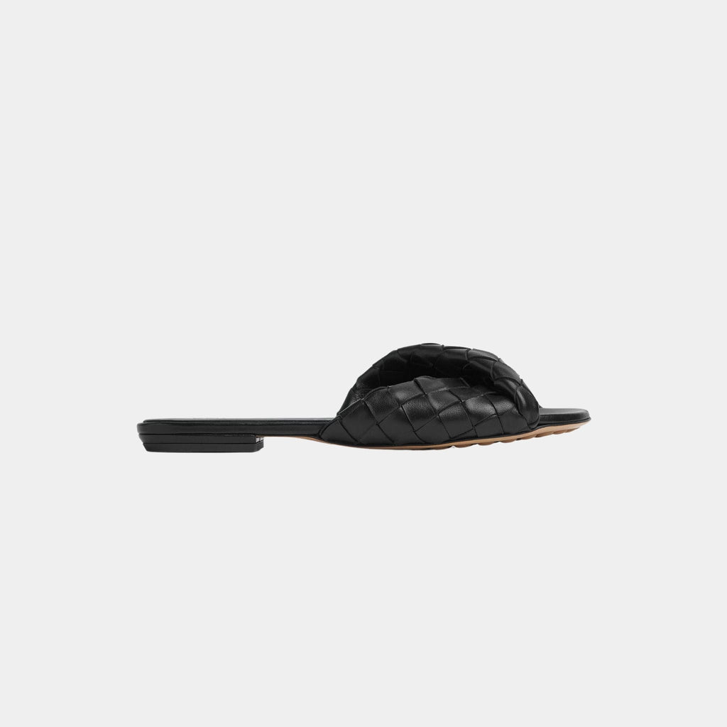 Blink Flat Mule Folded Detail In Intrecciato Leather Bottega veneta – Гарантія оригінальності – боковий вид