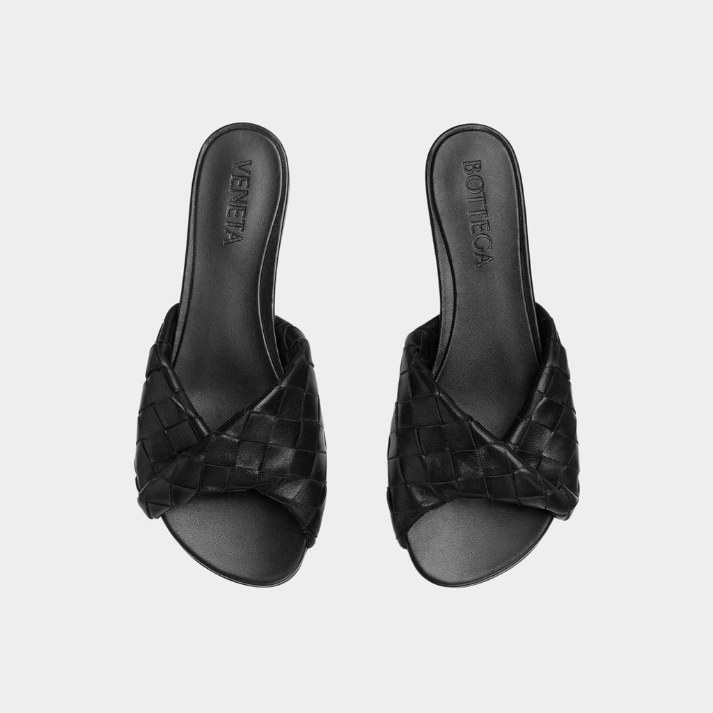 Blink Flat Mule Folded Detail In Intrecciato Leather Bottega veneta – Гарантія оригінальності – вид ззаду