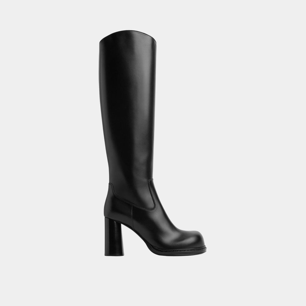 Cliff Knee-High Boot Calfskin With Voluminous Toe Shape Bottega veneta – Гарантія оригінальності – боковий вид