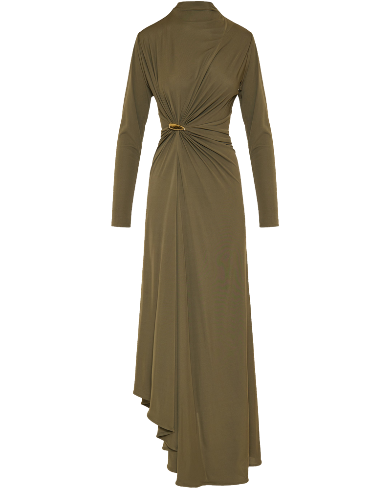 Asymmetric Embellished Gathered Jersey Maxi Dress Bottega veneta оригінал – Купити в Україні