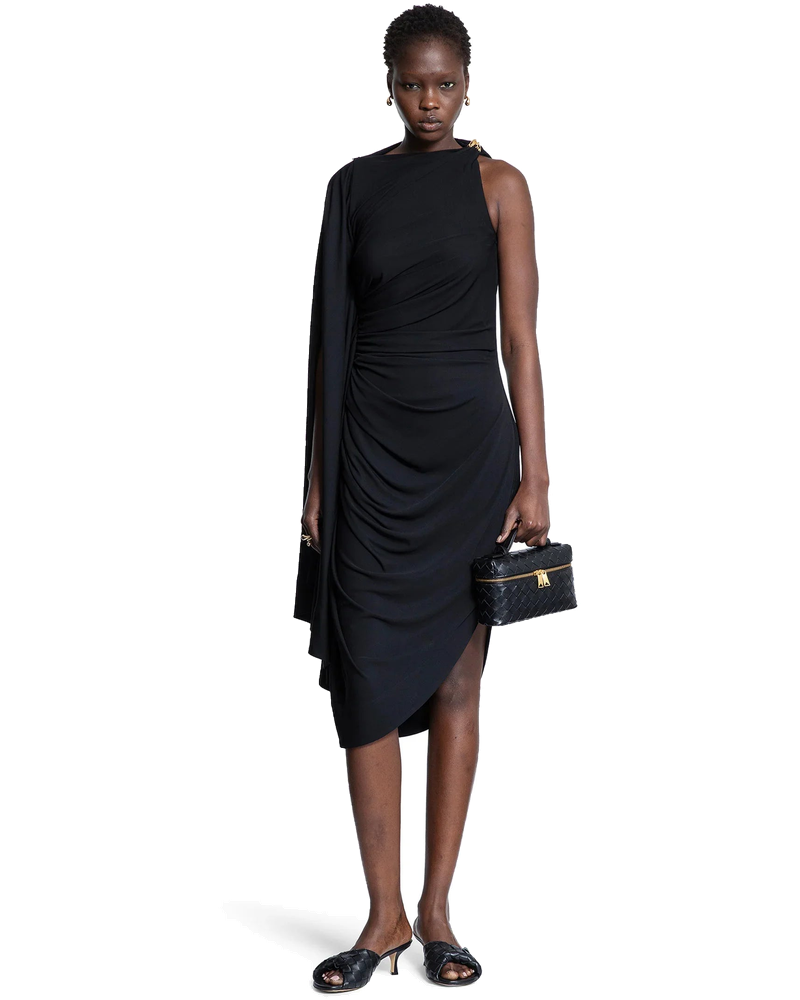 Оригінальна Viscose Jersey Draped Dress Bottega veneta
