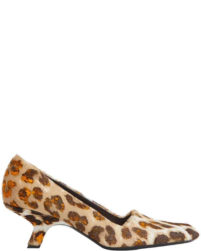Оригінальна Boogie Kitten Heel Pump Calf Hair Jaguar Print Bottega veneta