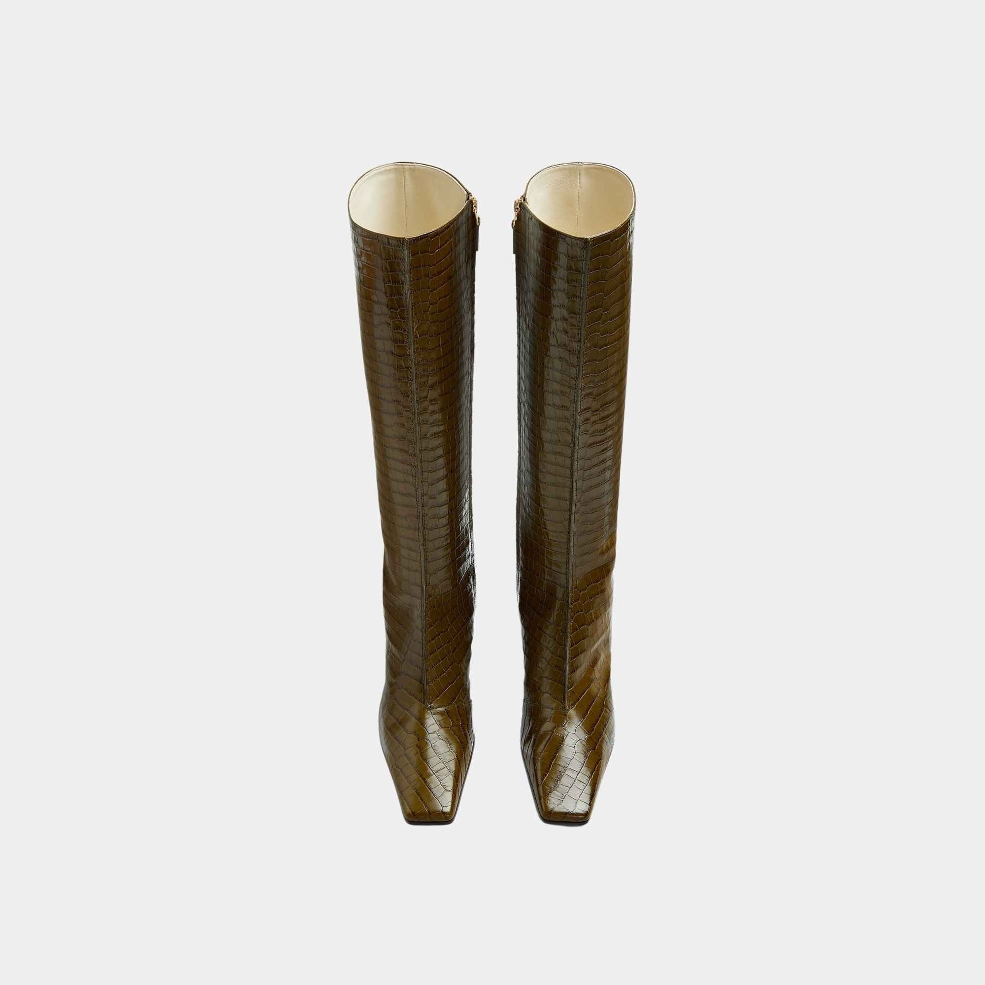 Lewis Knee-High Boot Crocodile Effect Leather Bottega veneta оригінал – Купити в Україні – вид ззаду