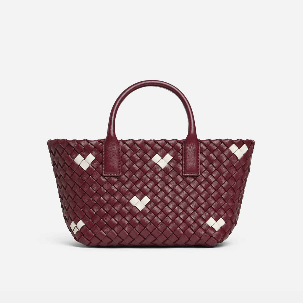 Mini Cabat Intreccio Leather Tote Bag Barolo White Bottega veneta оригінал – Купити в Україні – боковий вид