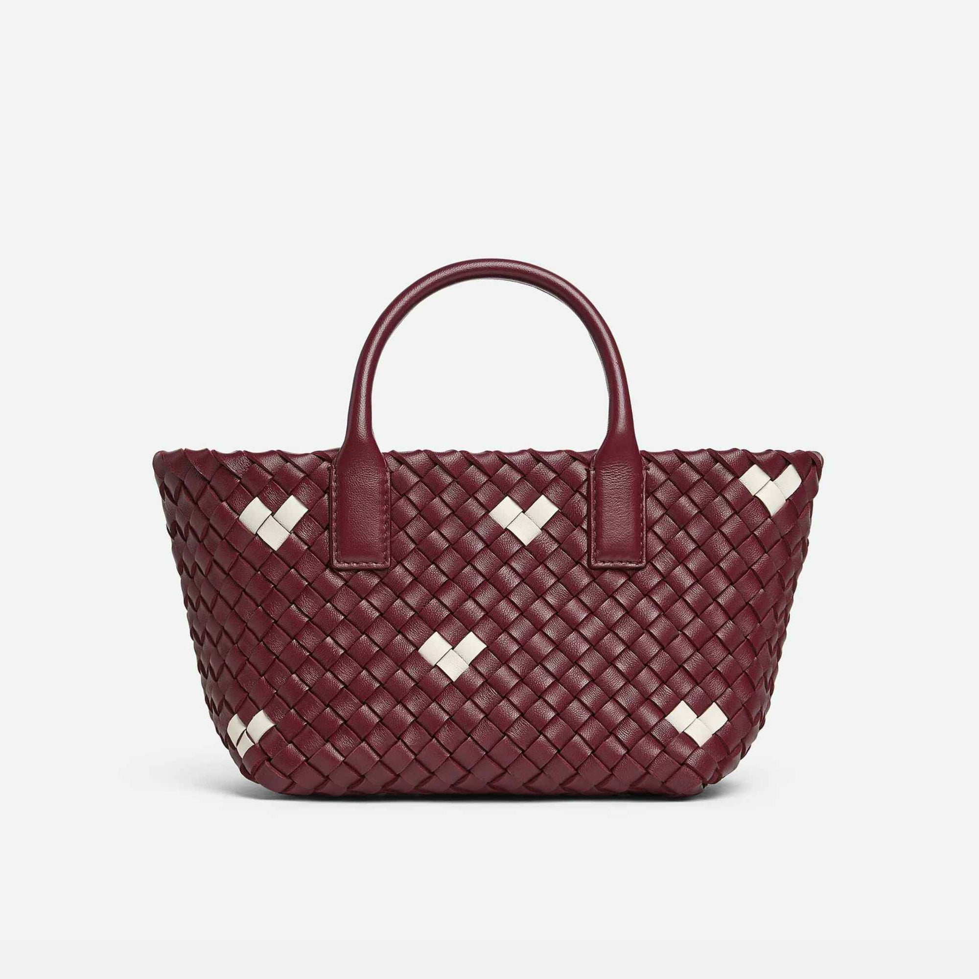 Mini Cabat Intreccio Leather Tote Bag Barolo White Bottega veneta оригінал – Купити в Україні – боковий вид
