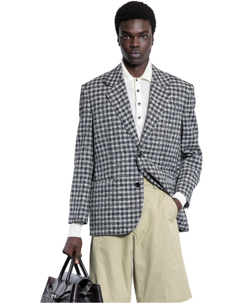 Bouclé Gingham Wool Blazer Bottega veneta оригінал – Купити в Україні