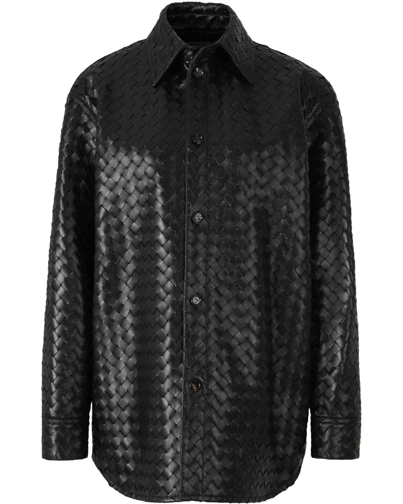 Intrecciato Leather Overshirt Bottega veneta оригінал – Купити в Україні