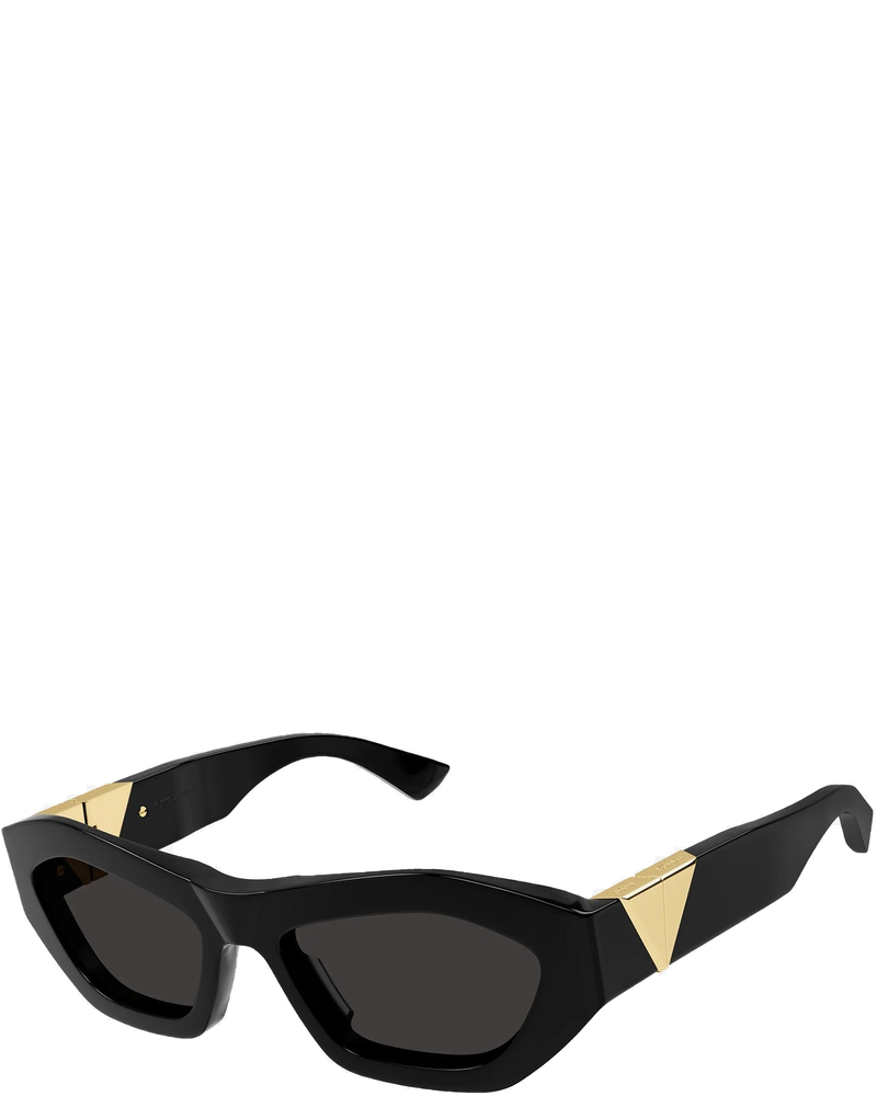 Оригінальна Acetate Square Frame With Gold Triangle Hinge Black With Grey Lens Bottega veneta
