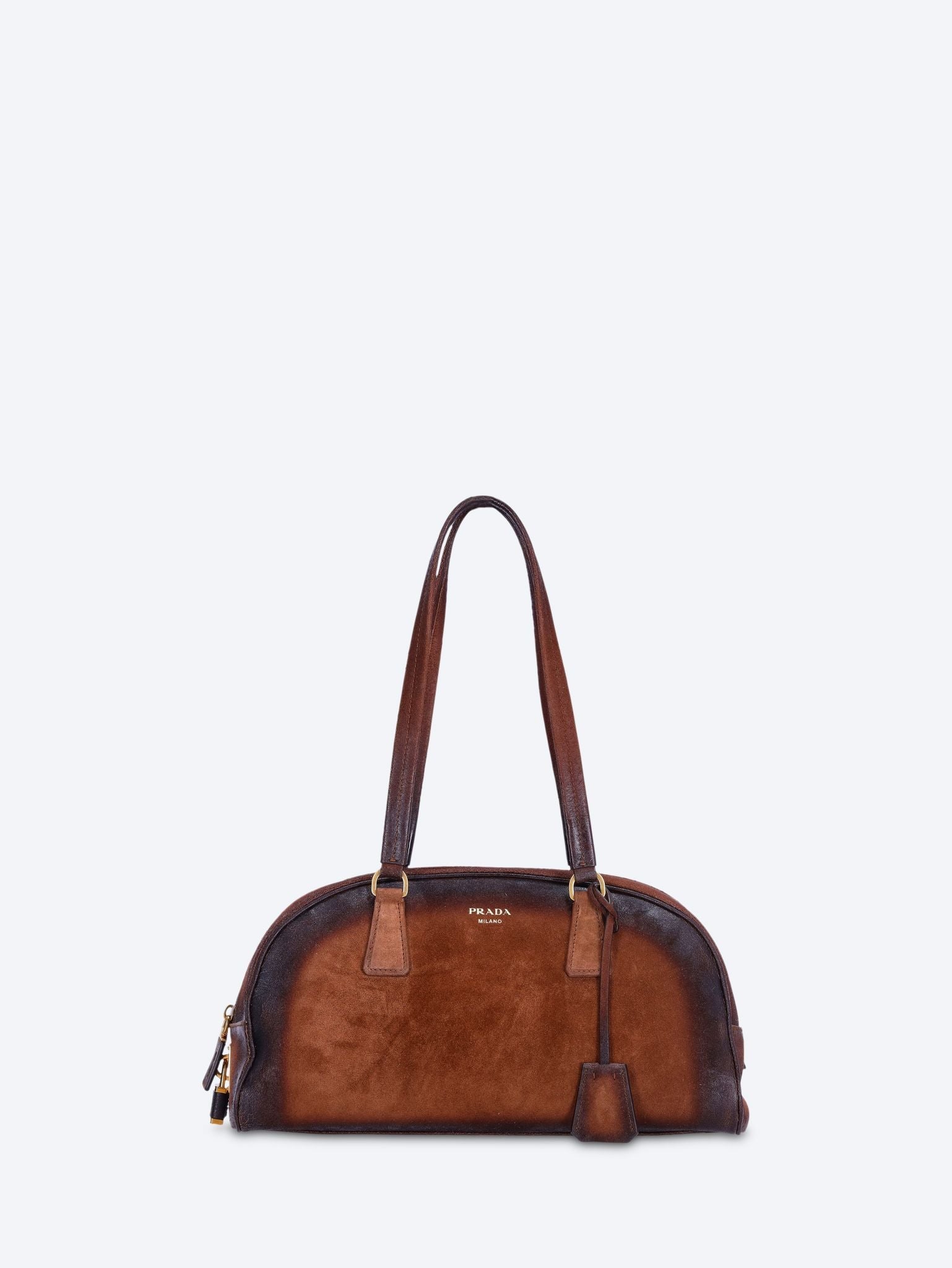 Bowling Medium Suede Bag Prada оригінал – Купити в Україні – боковий вид