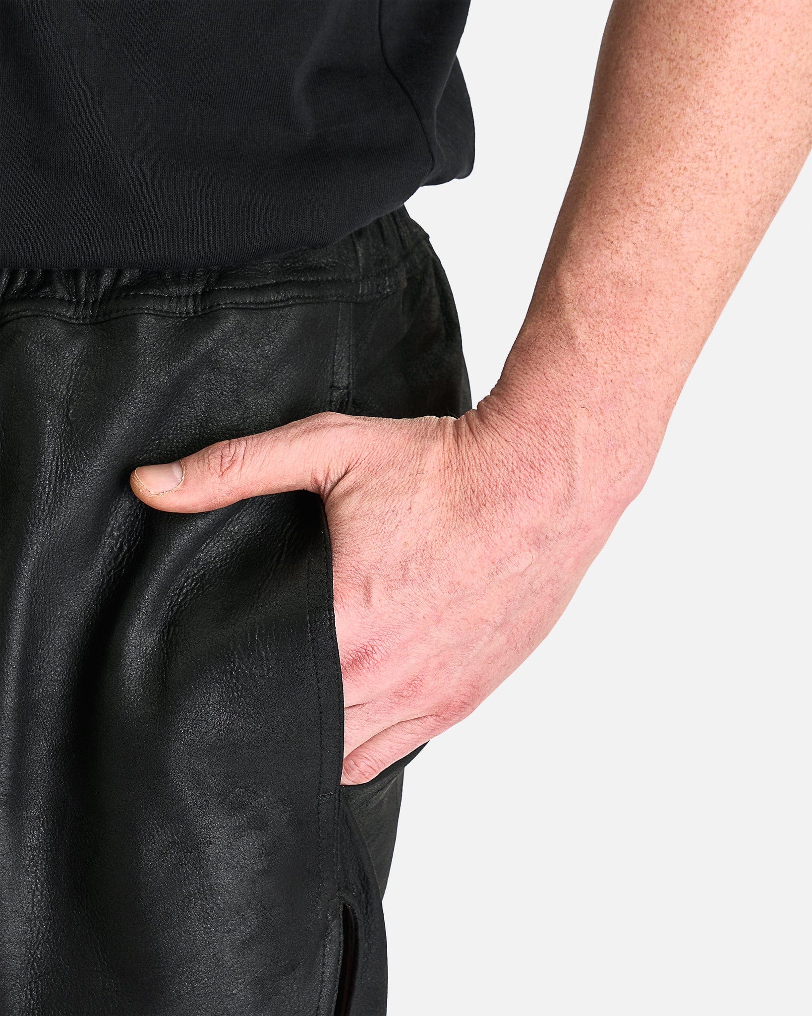 Boxers Leather Shorts In Black Rick owens оригінал – Купити в Україні – збільшений вид