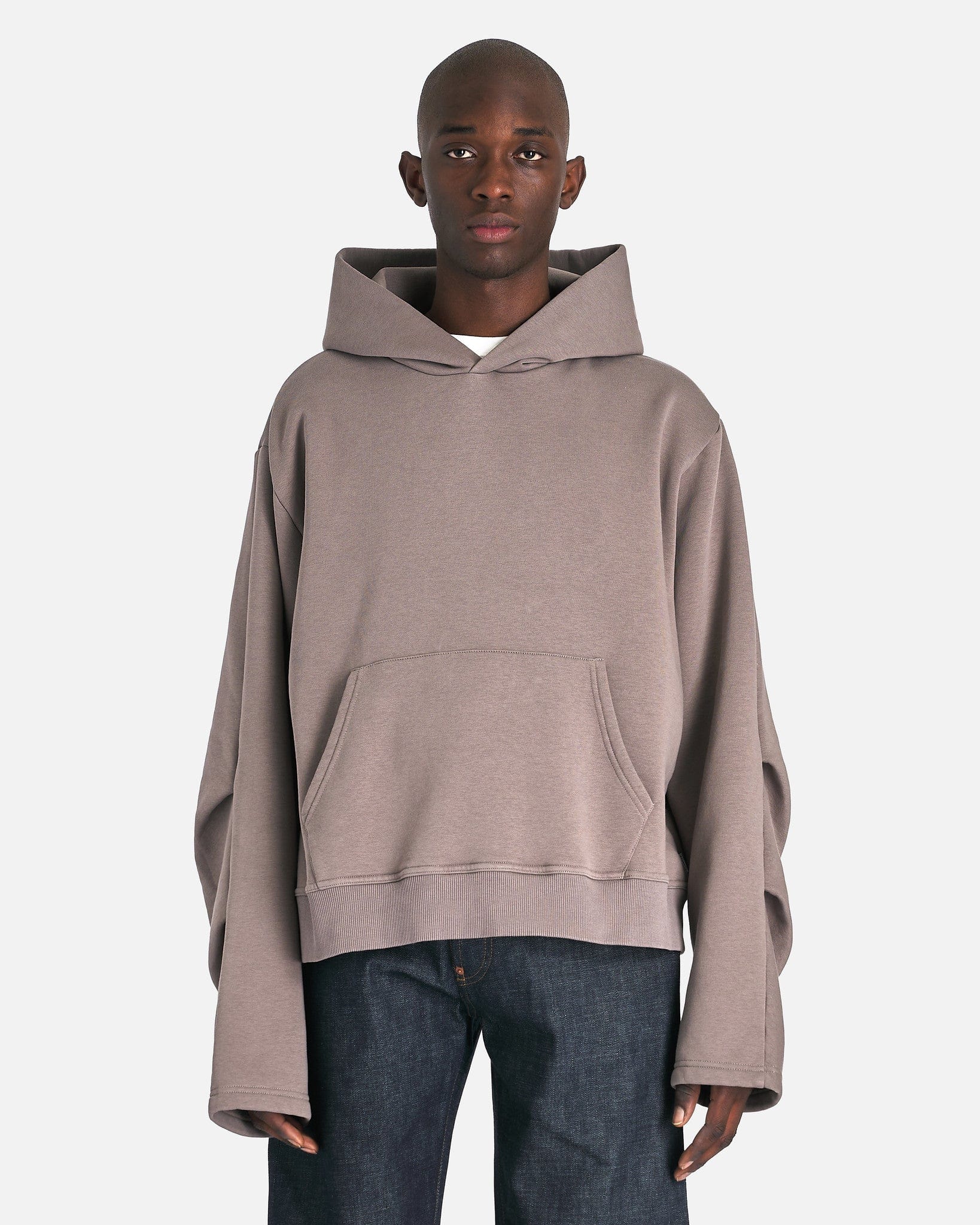 Оригінальна Boxy Hooded Sweatshirt In Taupe Maison margiela – боковий вид