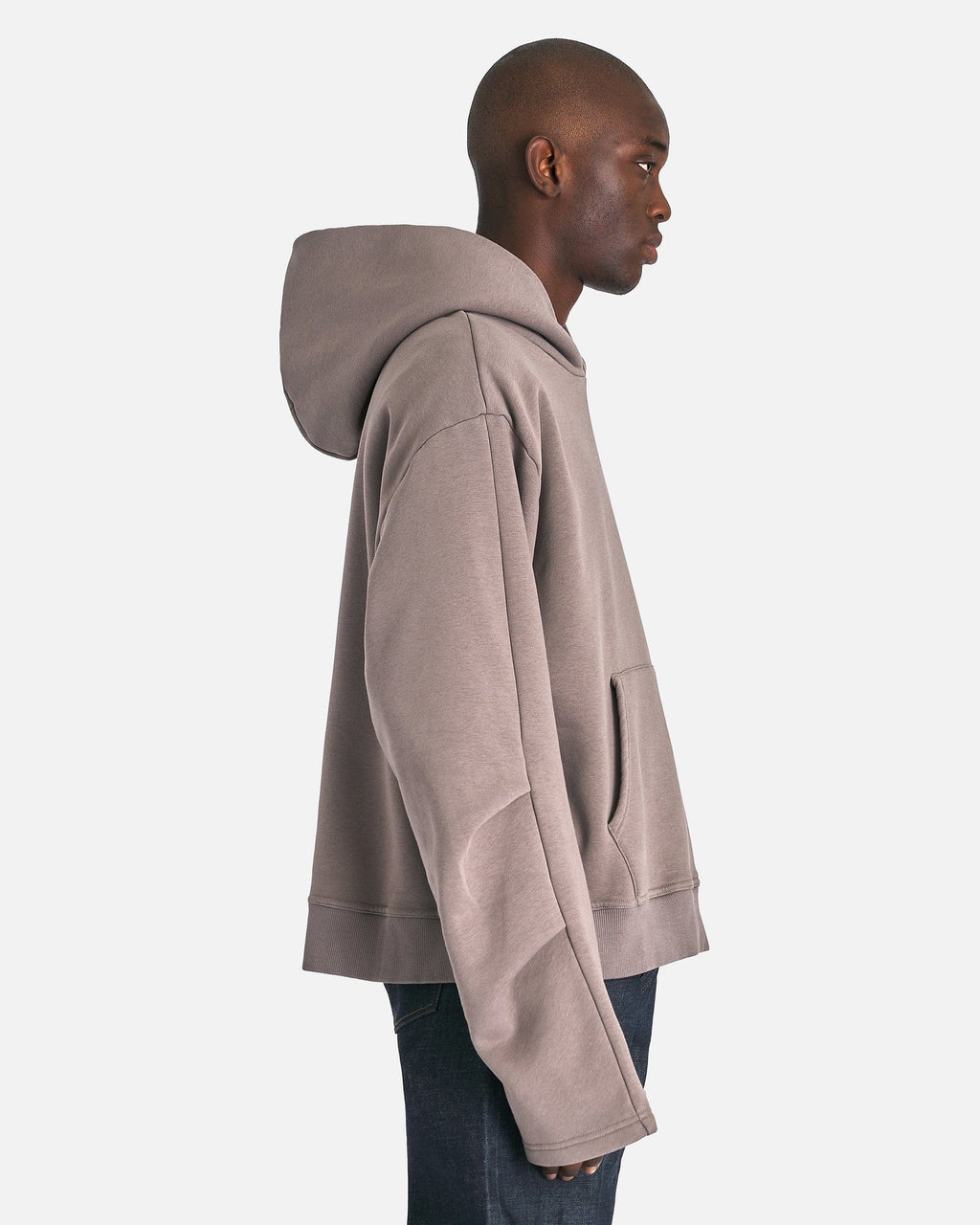Оригінальна Boxy Hooded Sweatshirt In Taupe Maison margiela – вид ззаду