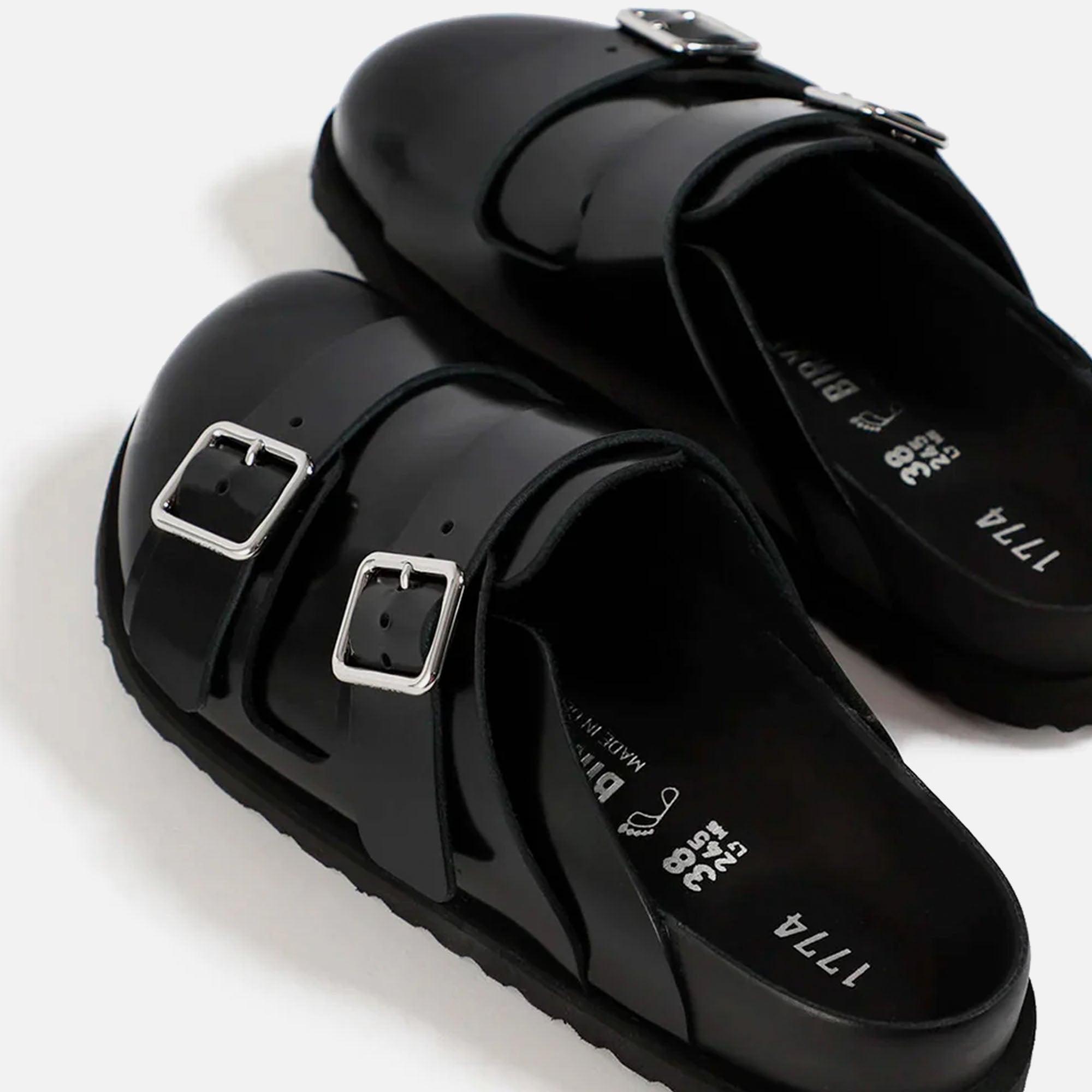 222 West Shiny Leather Black Birkenstock оригінал – Купити в Україні – вид ззаду - BIRKENSTOCK