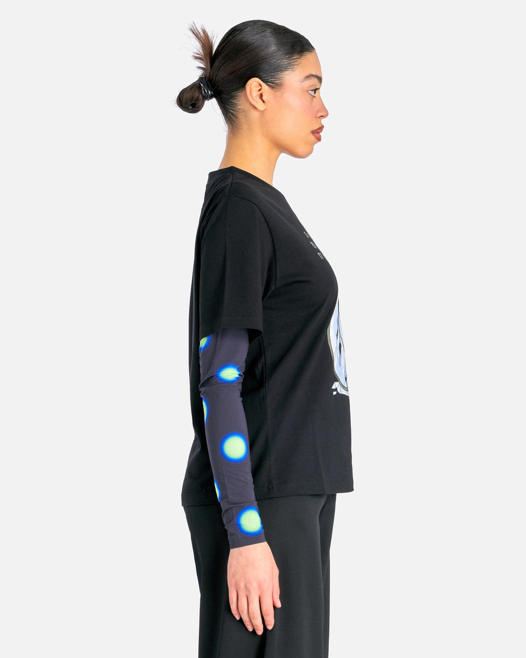 Оригінальна Broken Mirror Graphic T-Shirt In Black Maison margiela – вид ззаду