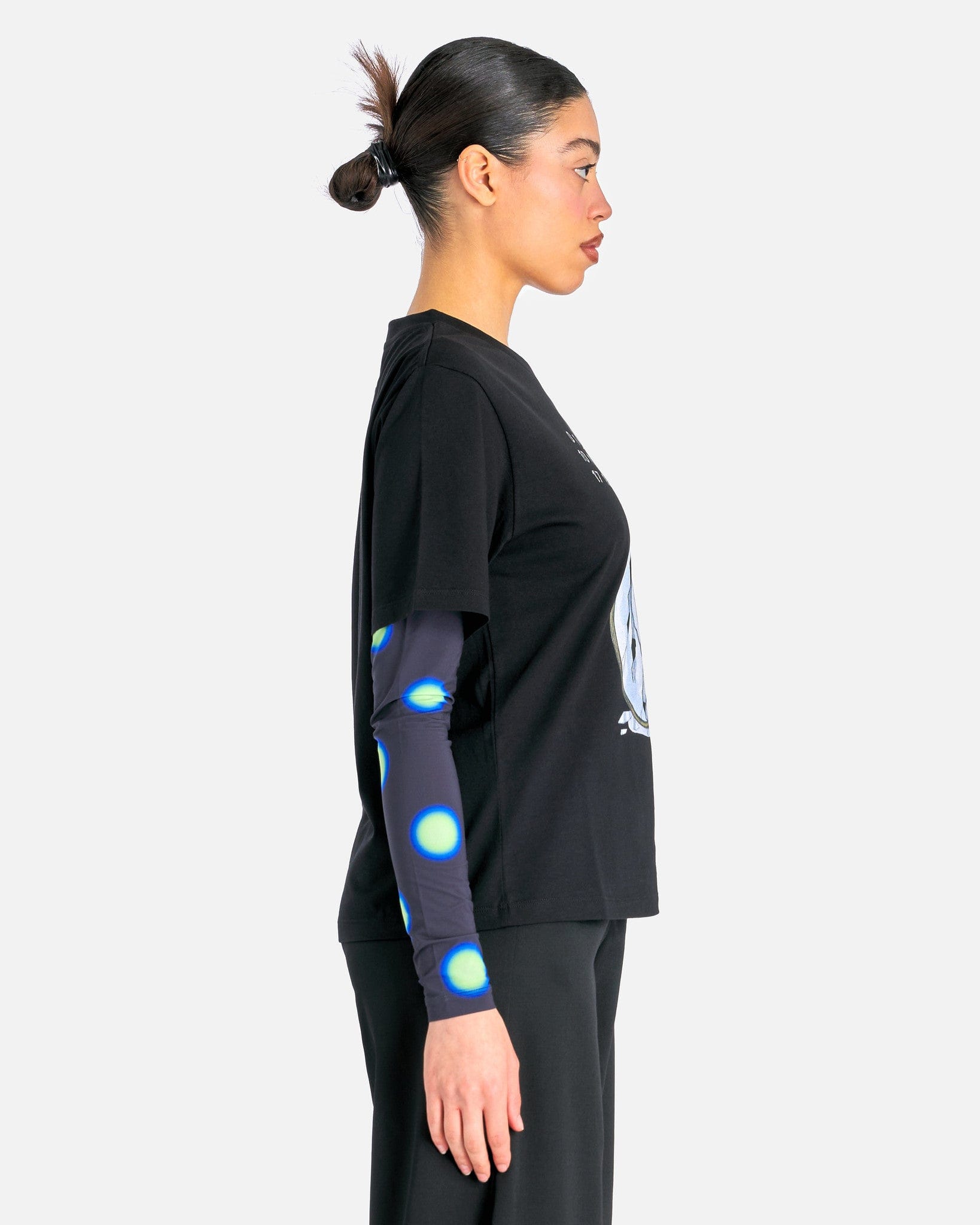 Оригінальна Broken Mirror Graphic T-Shirt In Black Maison margiela – вид ззаду